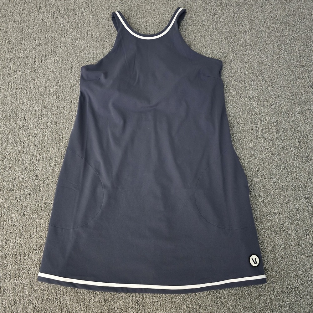 Vuori Navy Blue Mini Dress with White Trim